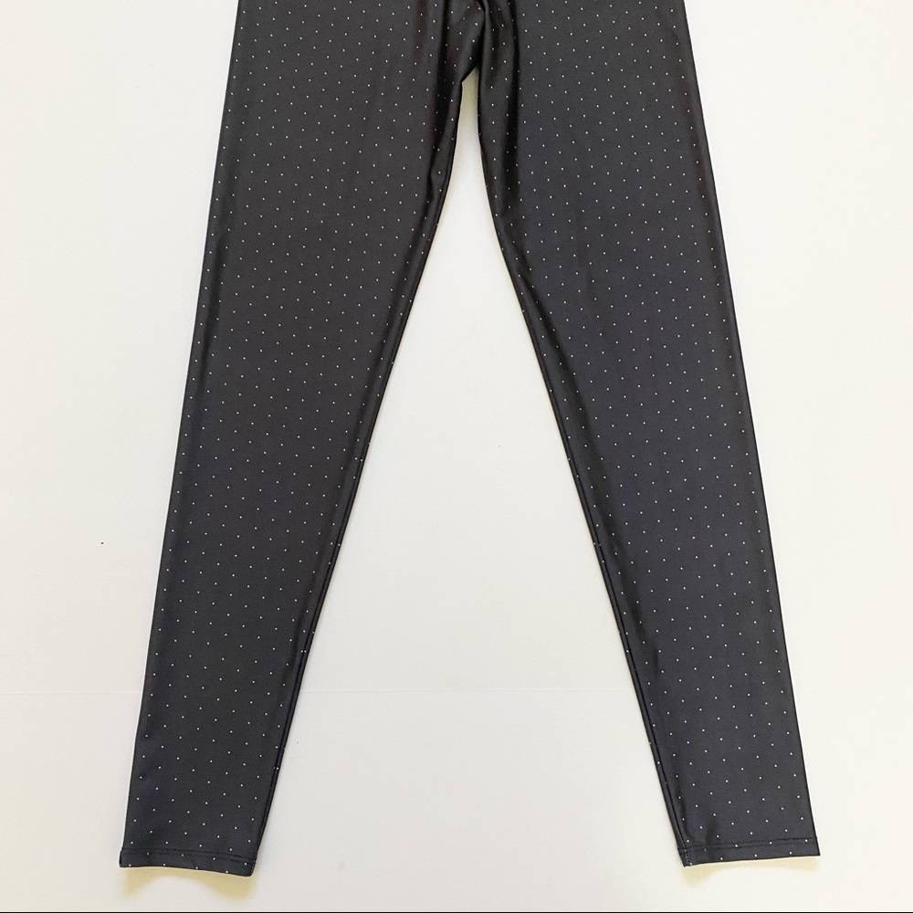 Onzie Grey Mini White Polka Dot High Rise Leggings - Picture 4 of 8